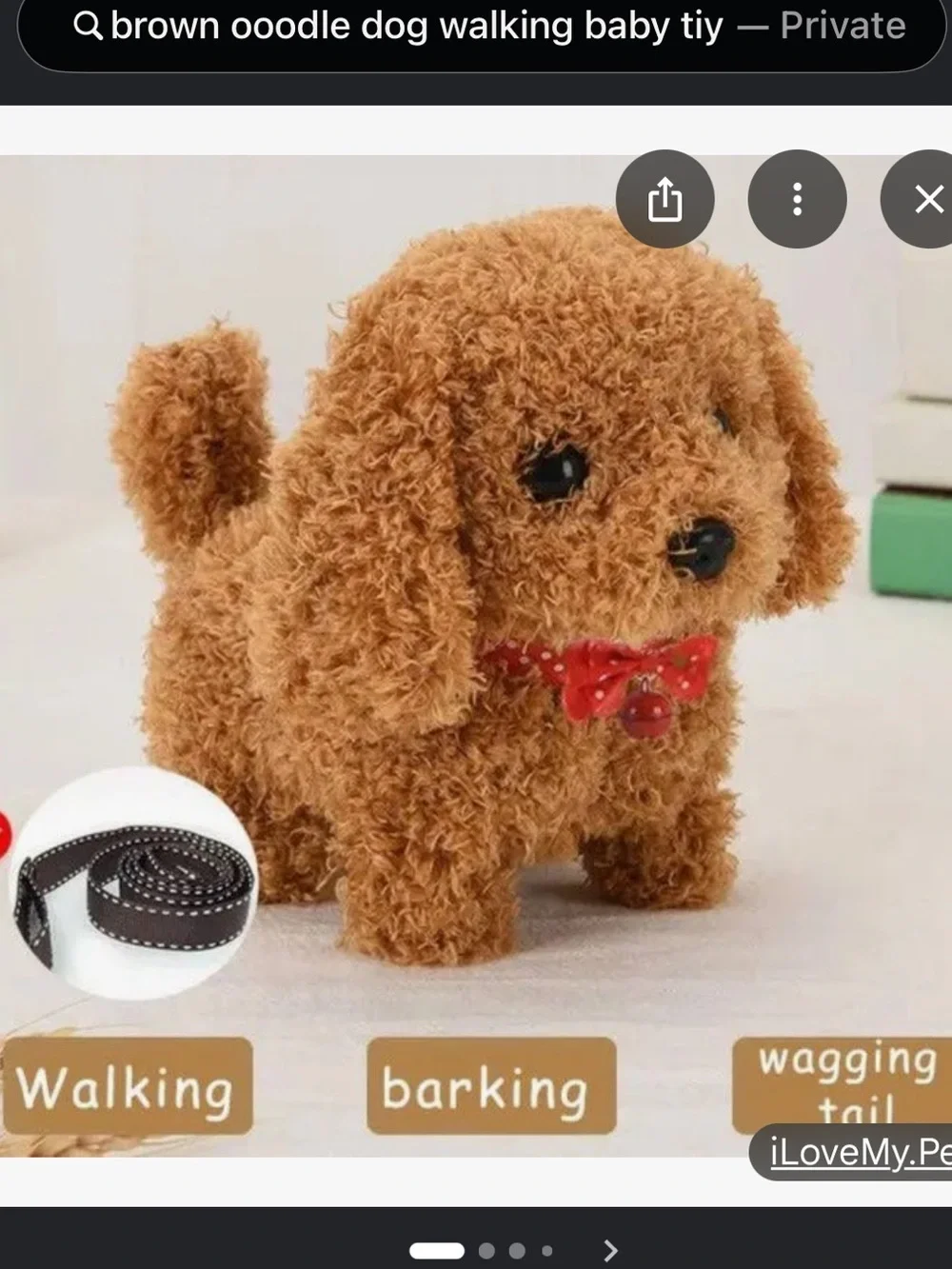Brown Toy Poodle Electronic Walking Dog birthday soft cute barking wagging puppy